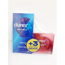 Durex Natural Plus Preservativos 12uds + Durex Sensitivo 3uds