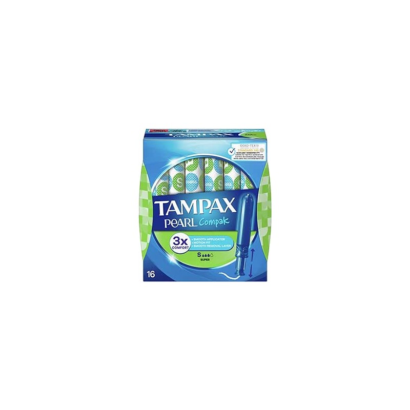 Tampax Tampón Compak Pearl 100 % Algodón Super 16uds