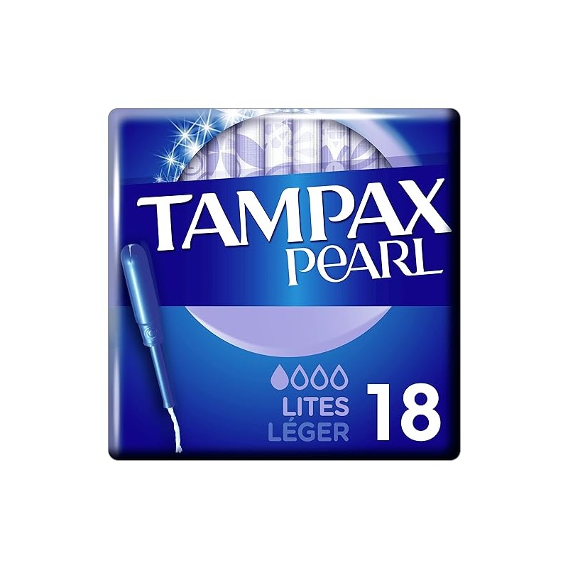 Tampax Tampón Pearl Lites 100% Algodón 18uds