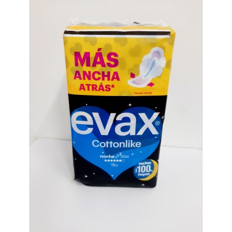 Evax Compresa Cotton Like Noche con Alas 18uds