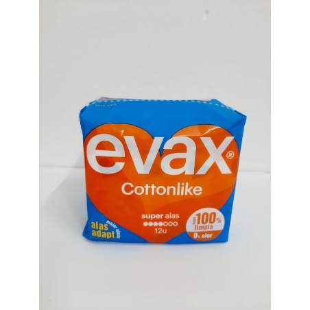 Evax Compresa Cotton Like Super con Alas 12uds