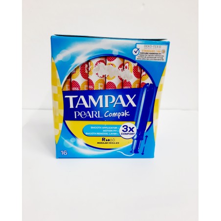 Tampax Tampón Compak Pearl Regular 100% Algodón 16uds